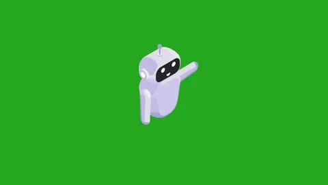 Robot Chatbot UI Animation Green Screen Background Loop Stock Footage 333814082