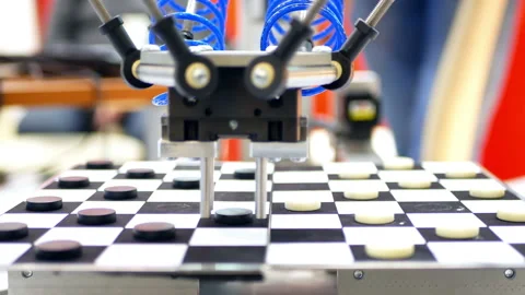Robot checkers technologies Stock Footage 95321355