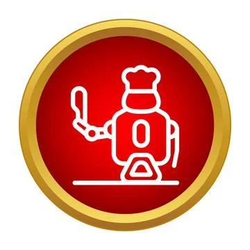 Robot chef icon representing automated cooking technology Stock Illustration