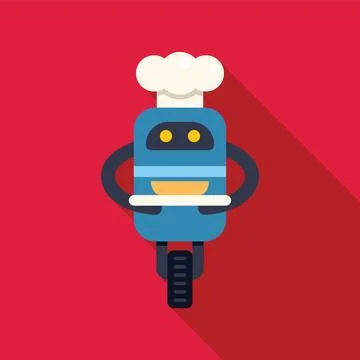 Robot chef wearing toque blanche delivering food using a one wheel balancing  Stock Illustration