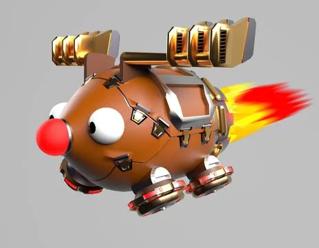 Robot christmas deer,3d render. Stock Photos