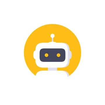 Robot in circle flat icon Stock Illustration