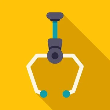 Robot claw machine game flat icon vector Stock Illustration