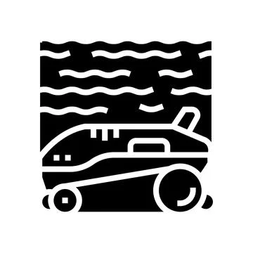 Robot cleaner pool glyph icon vector illustration Stock Illustration