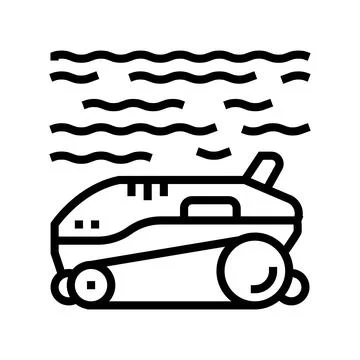 Robot cleaner pool line icon vector illustration Illustrazione stock
