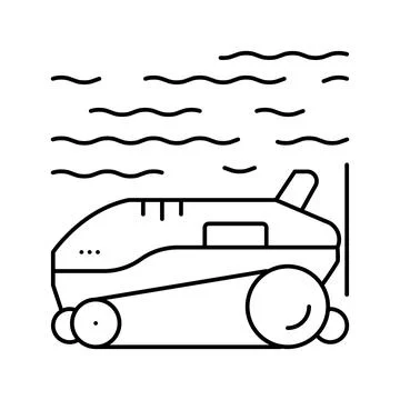 Robot cleaner pool line icon vector illustration 스톡 일러스트
