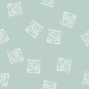 Robot cleaner pool line seamless pattern Illustrazione stock