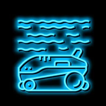 Robot cleaner pool neon glow icon illustration Illustrazione stock