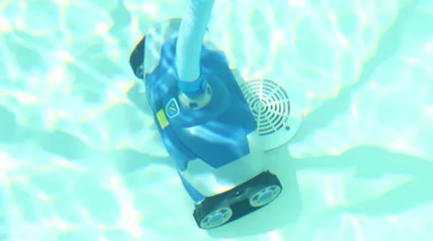 Robot cleaning pool Stock Footage 29164117