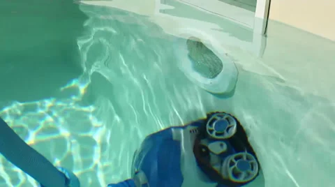 Robot Cleaning pool Stock Footage 29164142