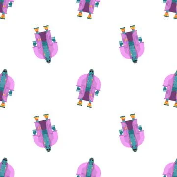 Robot in Coat pattern seamless. Cyborg topcoat background. Fashion robot Vect Stock Illustration