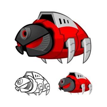 Robot Cockroach Cartoon Character Stock Illustration
