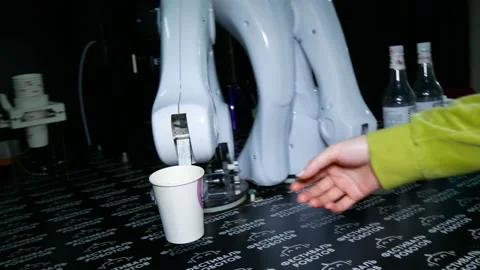 Robot coffee machine. Stock Footage 197551678