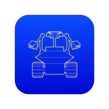 Robot collector icon blue Illustrazione stock