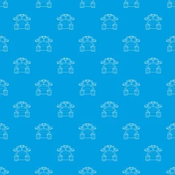 Robot collector pattern seamless blue Stock Illustration