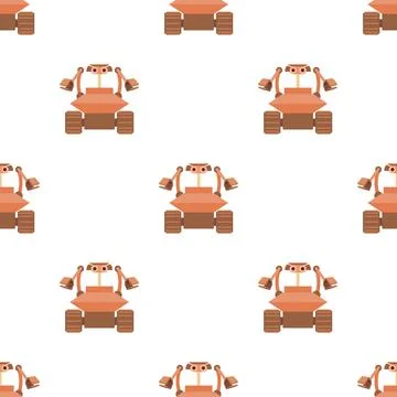 Robot collector pattern seamless vector Stock Illustration