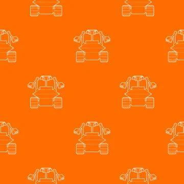 Robot collector pattern vector orange Stock Illustration