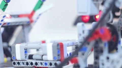 Robot collects the Rubi's Cube Stock Footage 81787204