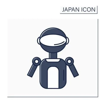 Robot color icon Stock Illustration