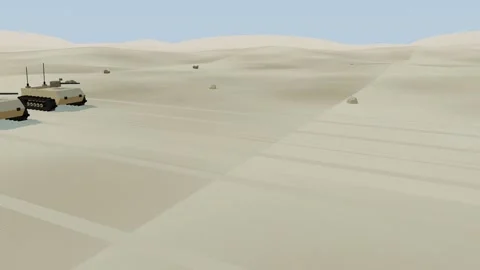 Robot combat line advancing abreast Stock-Footage 341395966