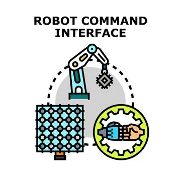 Robot command interface controlling artificial intelligence equipment Stock Illustration