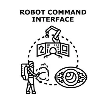 Robot command interface controlling autonomous system operations Stock Illustration