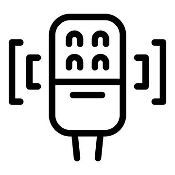Robot communicating using brackets programming language icon 스톡 일러스트