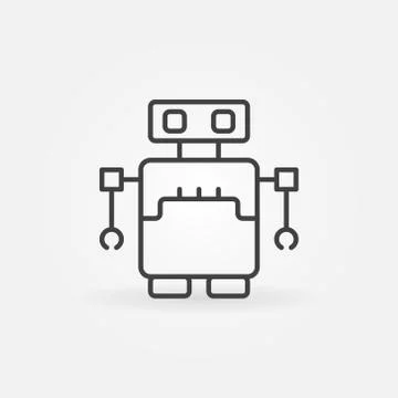 Robot concept vector icon in outline style Stock Illustration