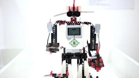 Robot from the constructor moves Stock Footage 73419141