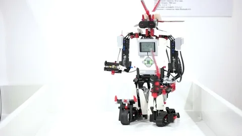Robot from the constructor moves Stock Footage 73419233