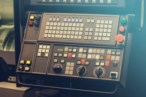Robot control panel close-up Stock Photos