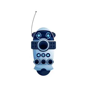 Robot control panel with stop, play, record button Stock Illustration