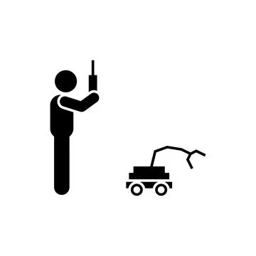 Robot, control, remote icon. Element of enrichment program for school icon Illustrazione stock