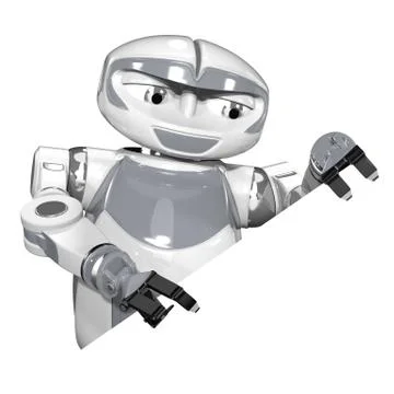 Robot Corner View Promotion Illustrazione stock