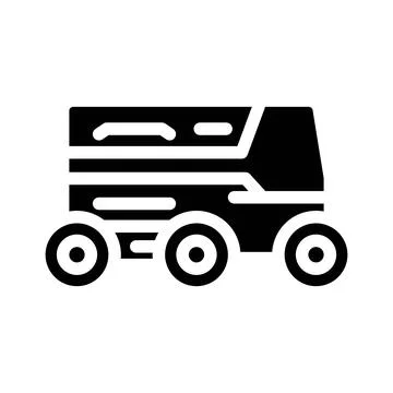 Robot courier autonomous delivery glyph icon vector illustration Stock Illustration