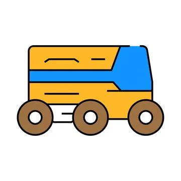 Robot courier autonomous delivery icon color illustration Stock Illustration