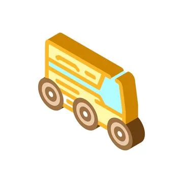Robot courier autonomous delivery isometric icon vector illustration Stock Illustration