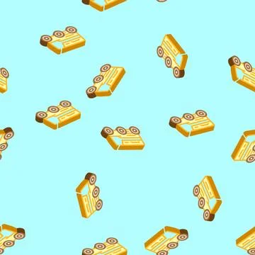 Robot courier autonomous delivery isometric icon seamless pattern Illustrazione stock