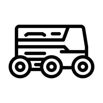 Robot courier autonomous delivery line icon vector illustration Stock Illustration