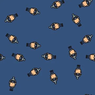 Robot courier autonomous delivery vector seamless pattern Illustrazione stock