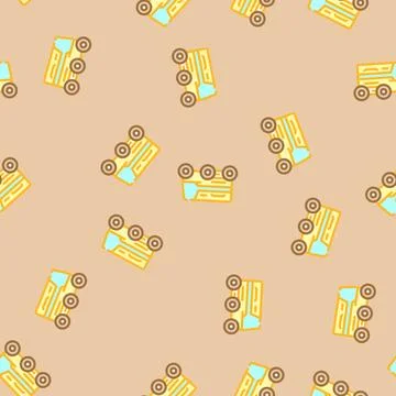 Robot courier autonomous delivery vector seamless pattern Stock Illustration