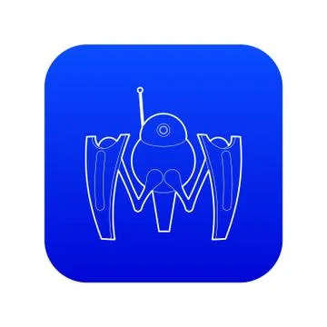 Robot crab icon blue vector Stock Illustration