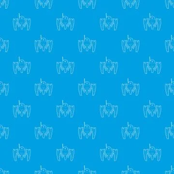 Robot crab pattern vector seamless blue 스톡 일러스트