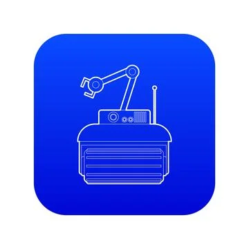 Robot crane icon blue Illustrazione stock
