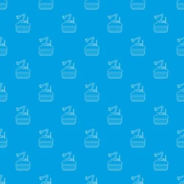 Robot crane pattern seamless blue Illustrazione stock