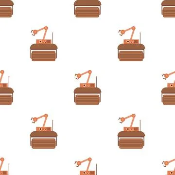 Robot crane pattern seamless vector Stock Illustration