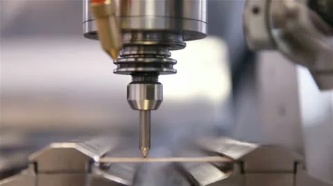 Robot, cutting cross of gold plate Stock Footage
