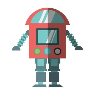 Robot cyborg machine futuristic shadow Illustrazione stock