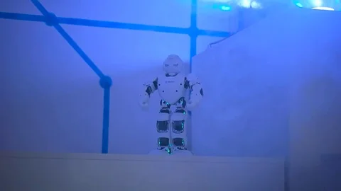 The Robot dances on stage Stock Footage 73420804