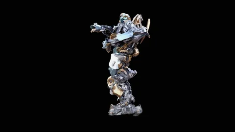 Robot Dancing, with Alpha matte. Stock Footage 166575827